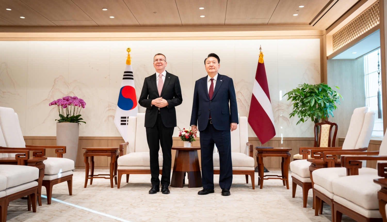 President of Latvia emphasises the importance of closer cooperation with the Republic of Korea in the field of defence and security